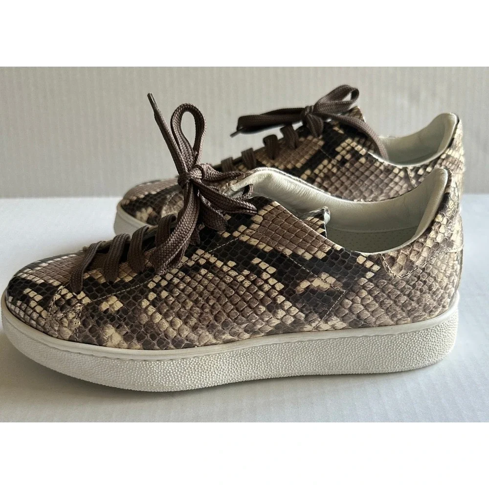 To Boot New York Adam Derrick Python Leather Sneakers Kelly Africa  Women Size 8